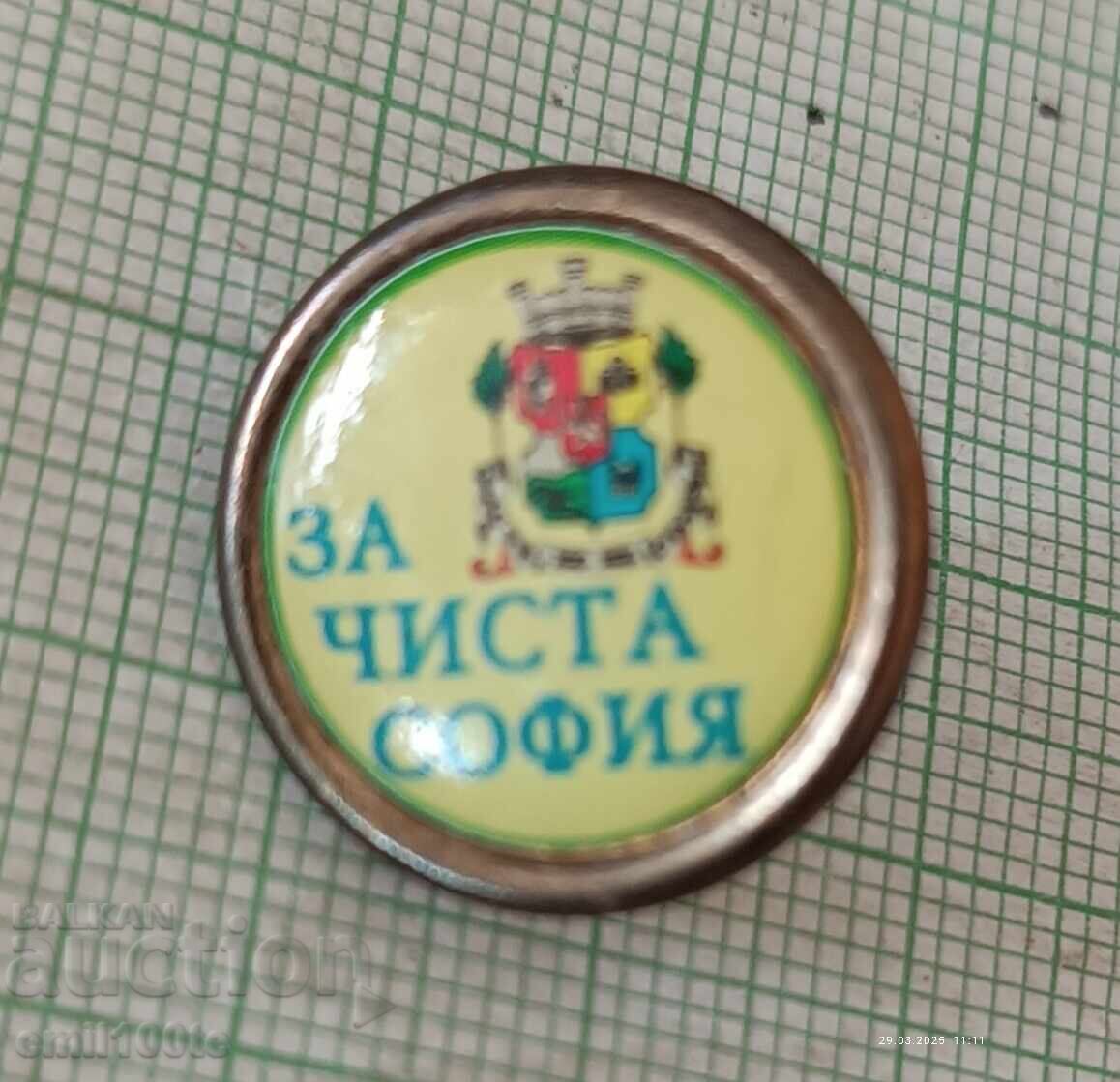 Badge - For a clean Sofia with a coat of arms with price 3.00 BGN | € 1.53