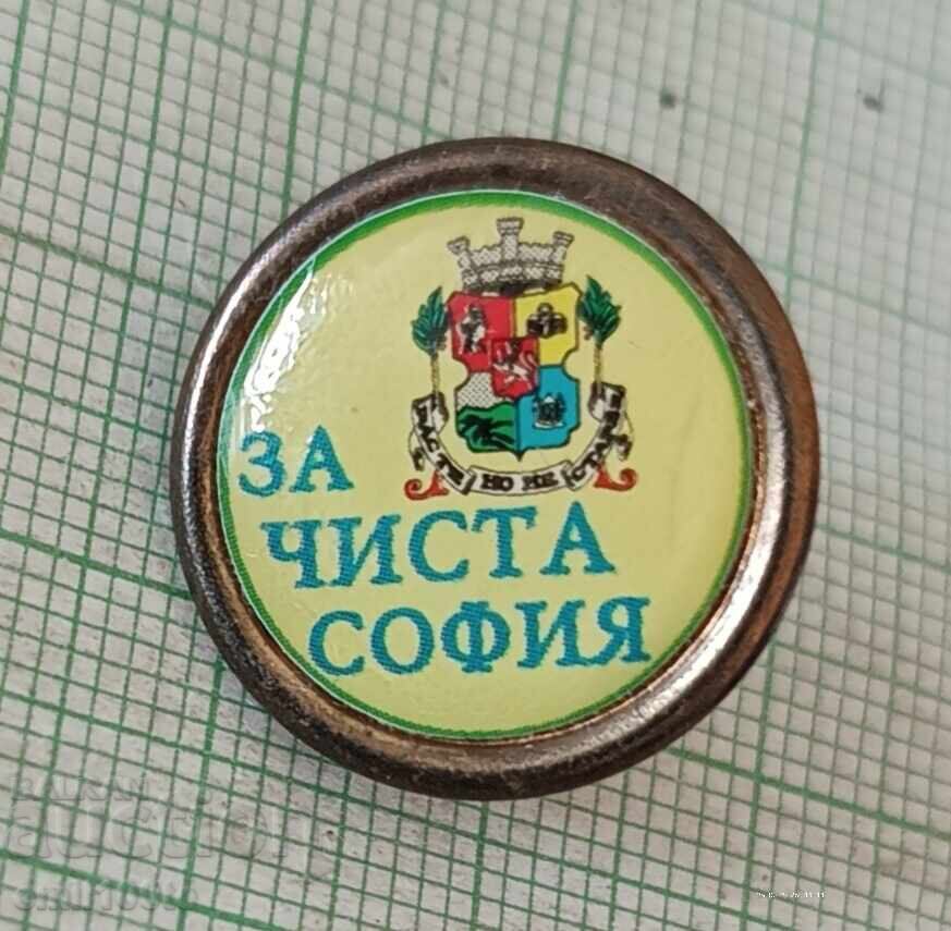 Badge - For a clean Sofia with a coat of arms