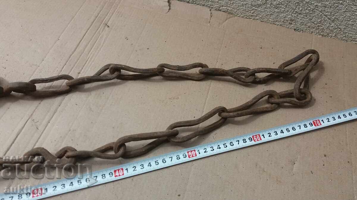 MASSIVE WROUGHT IRON FIREPLACE CHAIN - 6 MASSIVE WROUGHT IRON FIREPLACE CHAIN - 6