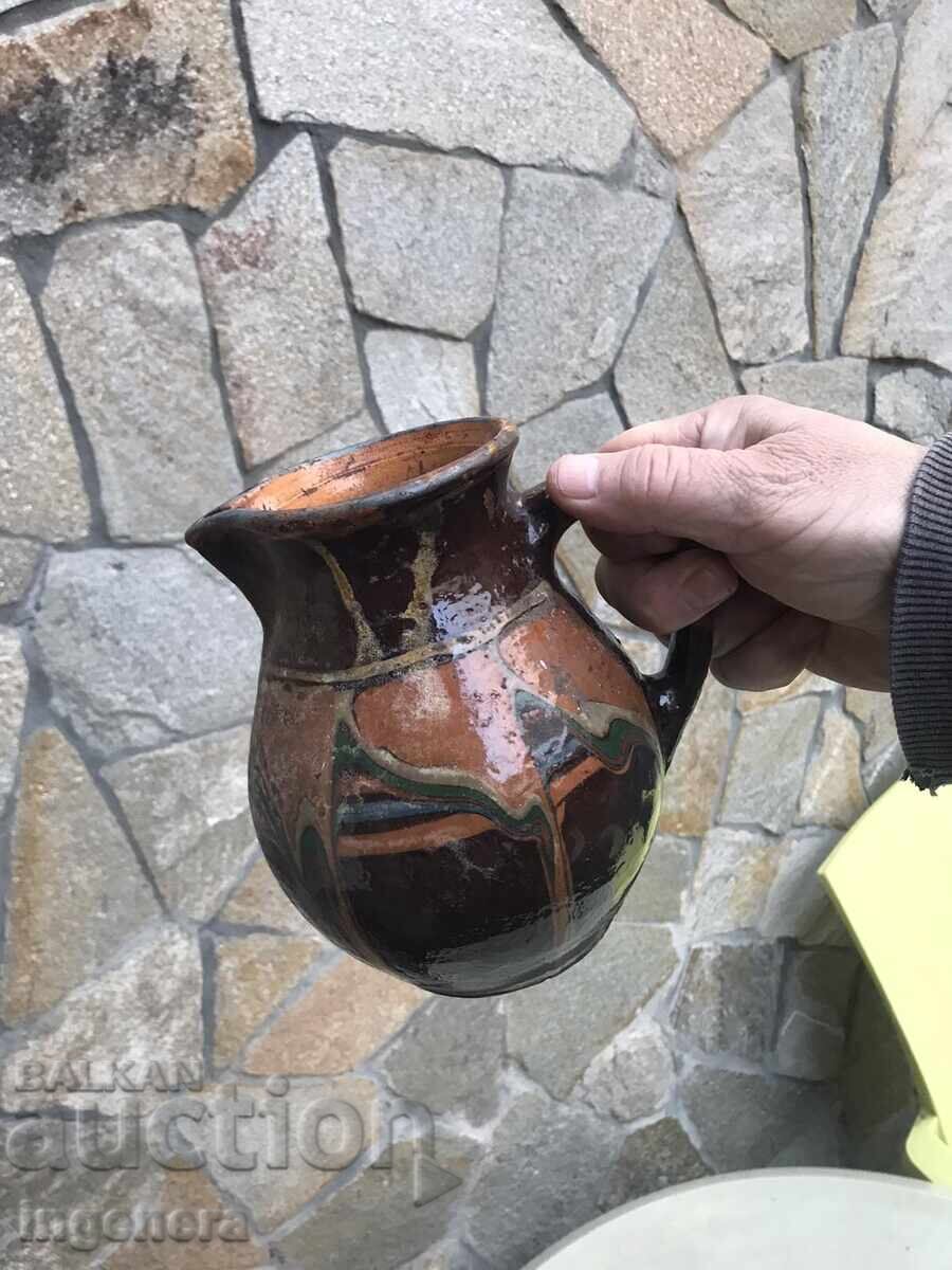 OLD CERAMIC KANNA PITCHER WITH DRAWING with price 27.00 BGN | € 13.80