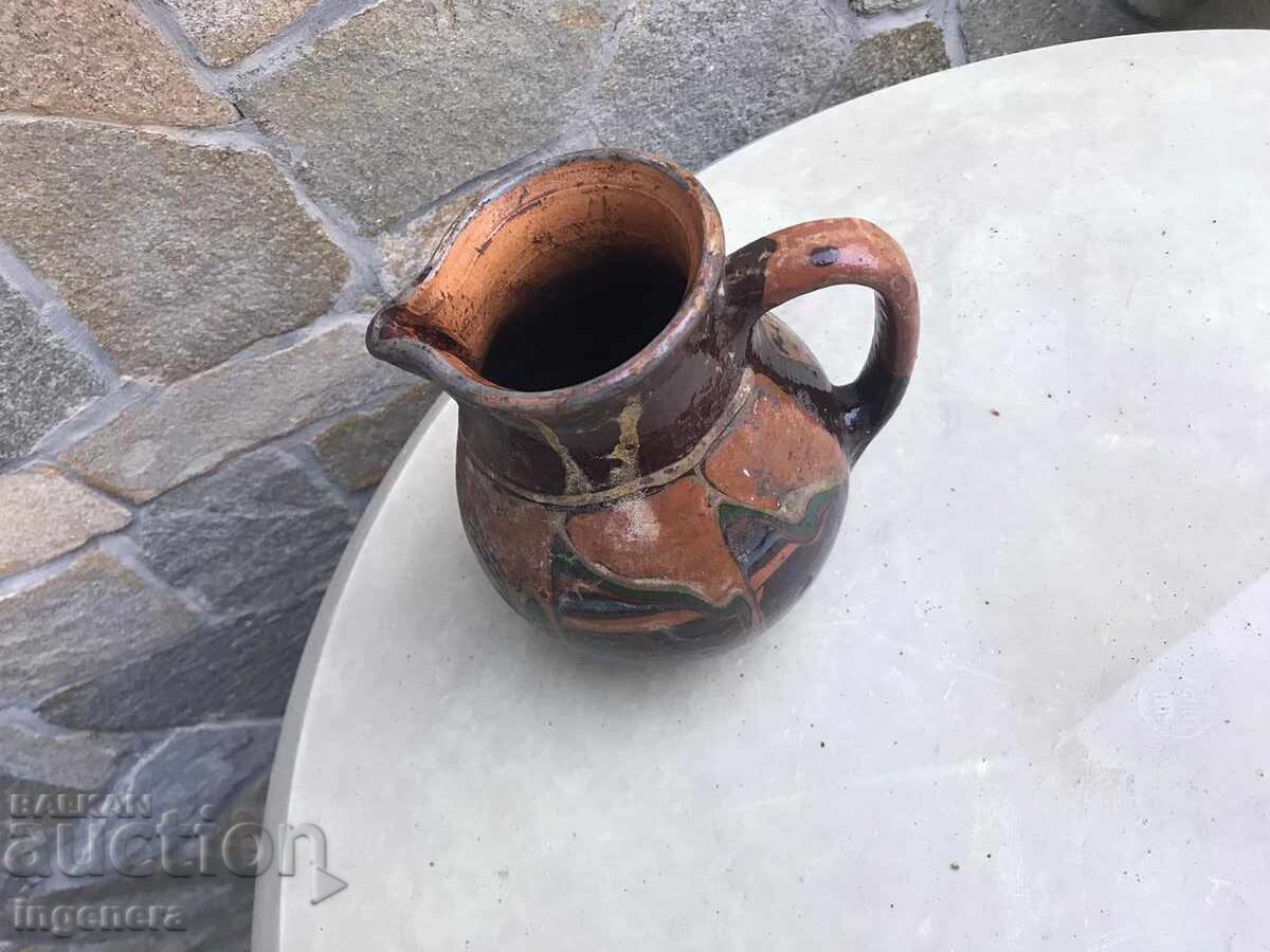 OLD CERAMIC KANNA PITCHER WITH DRAWING - 5