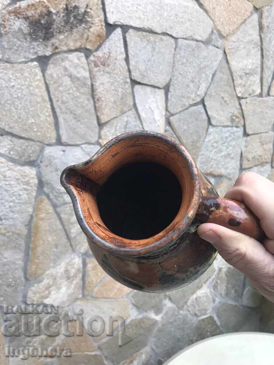 OLD CERAMIC KANNA PITCHER WITH DRAWING - 6