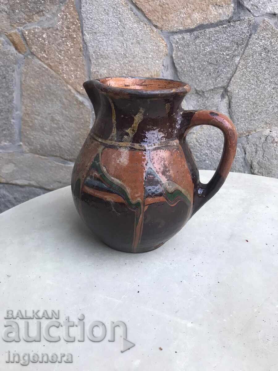 OLD CERAMIC KANNA PITCHER WITH DRAWING