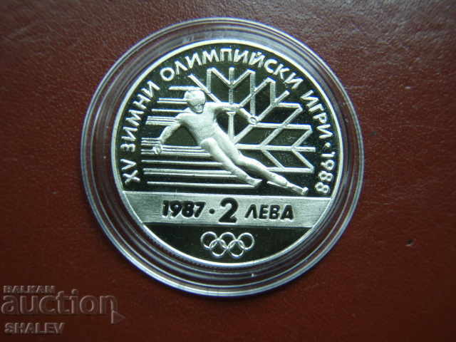 Auction 2 BGN 1987 "XV Winter Olympic Games Calgary '88" - Proof Auction 2 BGN 1987 "XV Winter Olympic Games Calgary '88" - Proof