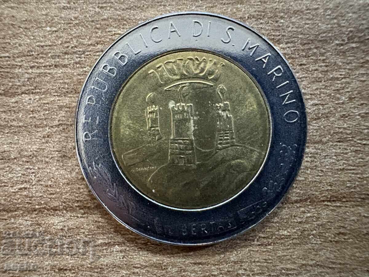 San Marino - 500 de lire (1982) - Realizări sociale cu preț 2.40 BGN | € 1.23 San Marino - 500 de lire (1982) - Realizări sociale cu preț 2.40 BGN | € 1.23