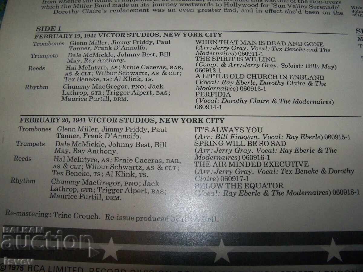 Auction The Legendary Glenn Miller Vol. 12, jazz Auction The Legendary Glenn Miller Vol. 12, jazz