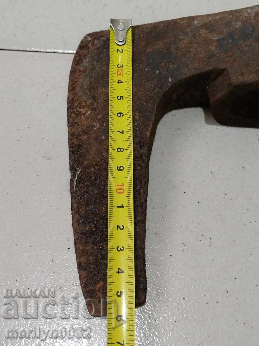 Παλιό εργαλείο τσεκούρι σφυρήλατο σίδερο - 5