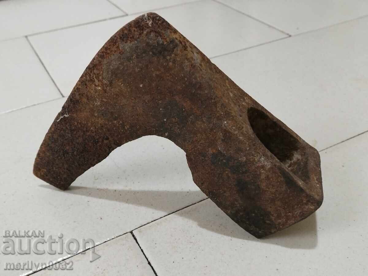 Παλιό εργαλείο τσεκούρι σφυρήλατο σίδερο - 7