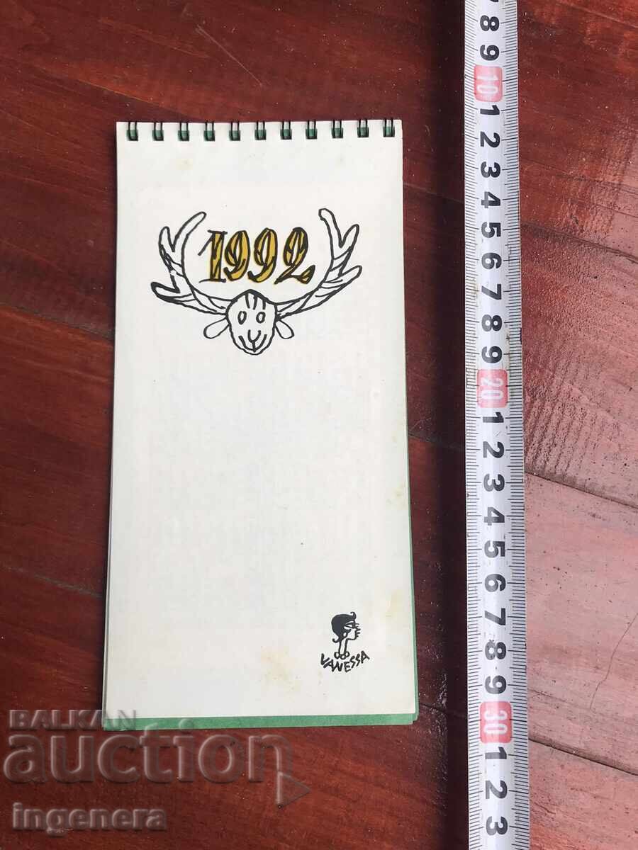 CALENDAR FOR HUNTERS 1992, COMPLETE