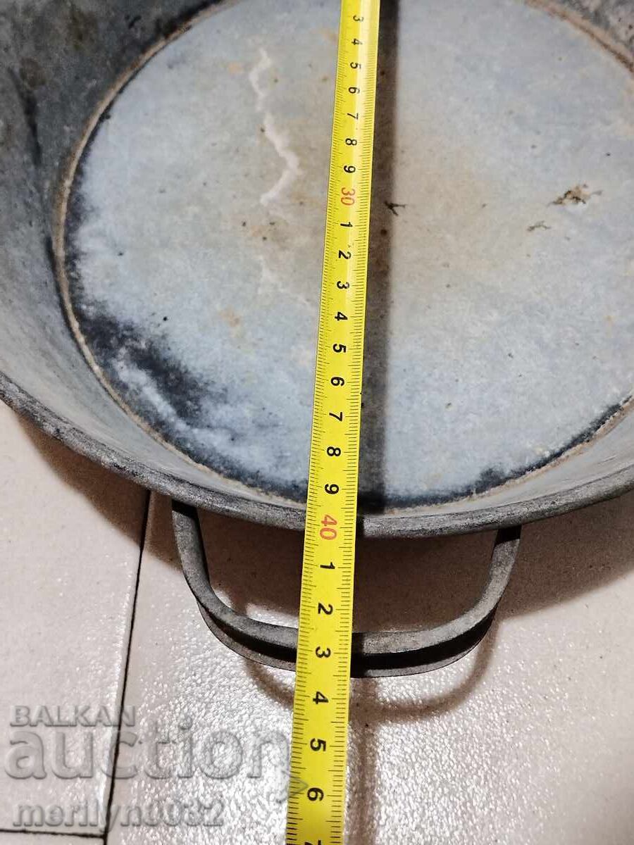 Cazan galvanizat vechi din anii '40-'50, vas de uz casnic - 5 Cazan galvanizat vechi din anii '40-'50, vas de uz casnic - 5