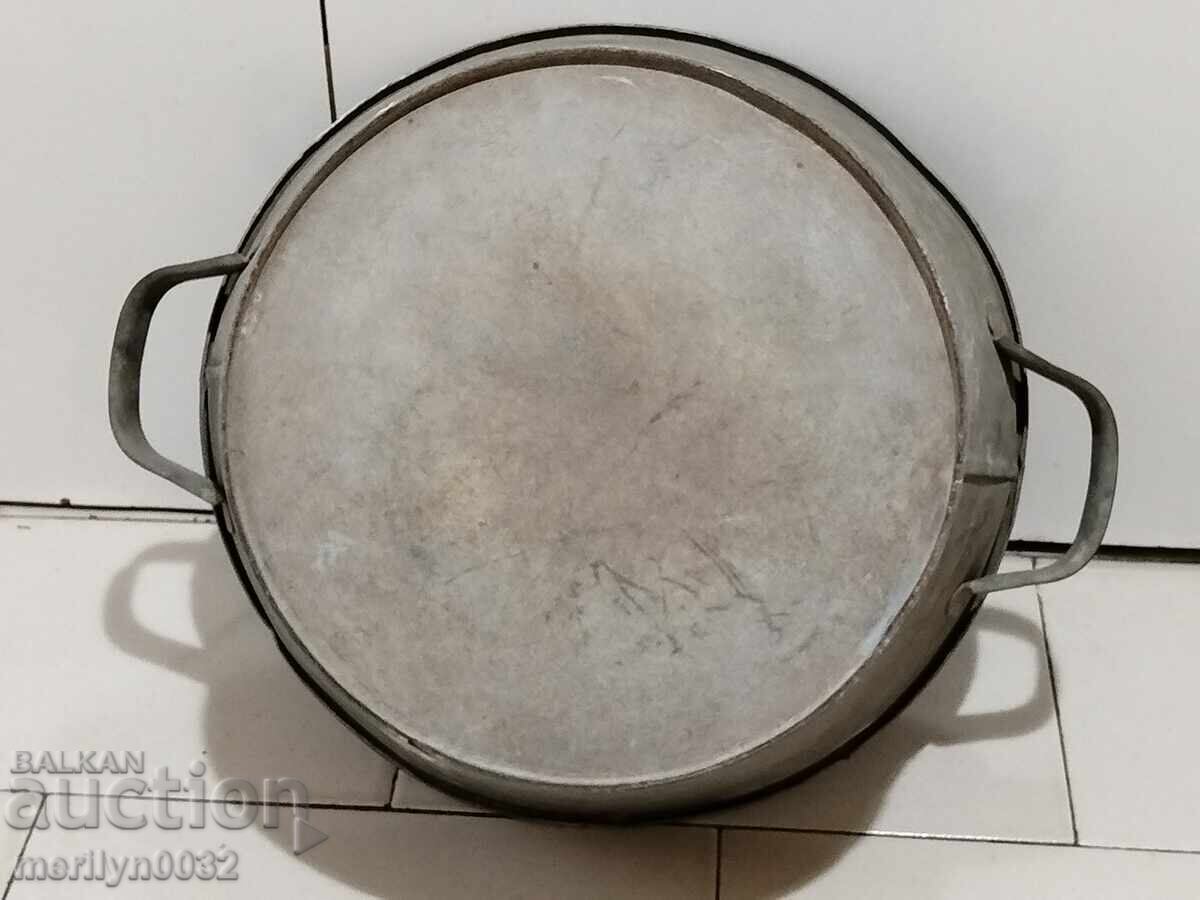 Cazan galvanizat vechi din anii '40-'50, vas de uz casnic - 6 Cazan galvanizat vechi din anii '40-'50, vas de uz casnic - 6