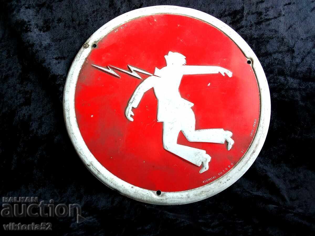 Old French electrical shock sign - 5 Old French electrical shock sign - 5