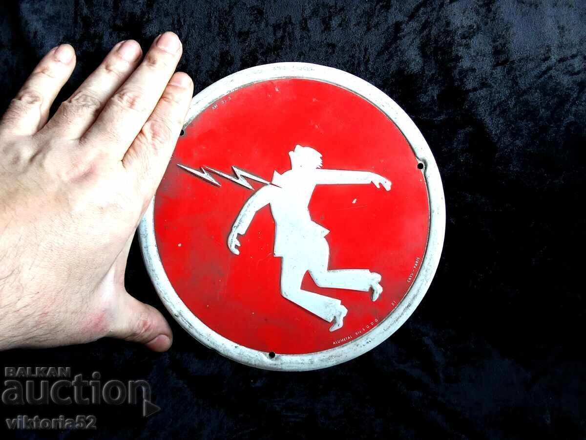 Old French electrical shock sign - 6 Old French electrical shock sign - 6