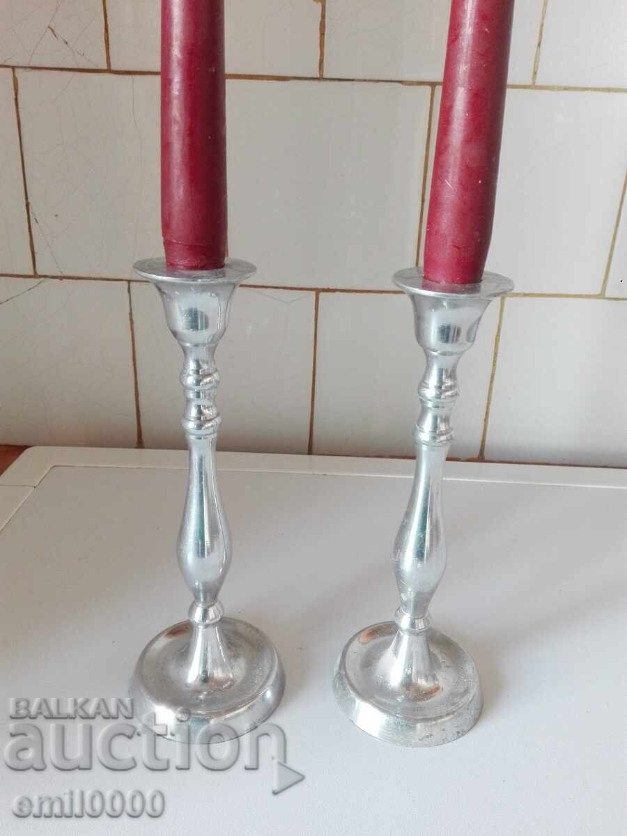 Two metal candlesticks with price 29.99 BGN | € 15.33 Two metal candlesticks with price 29.99 BGN | € 15.33