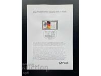 Germania '89 Foaie de Prima Zi cu Timbre