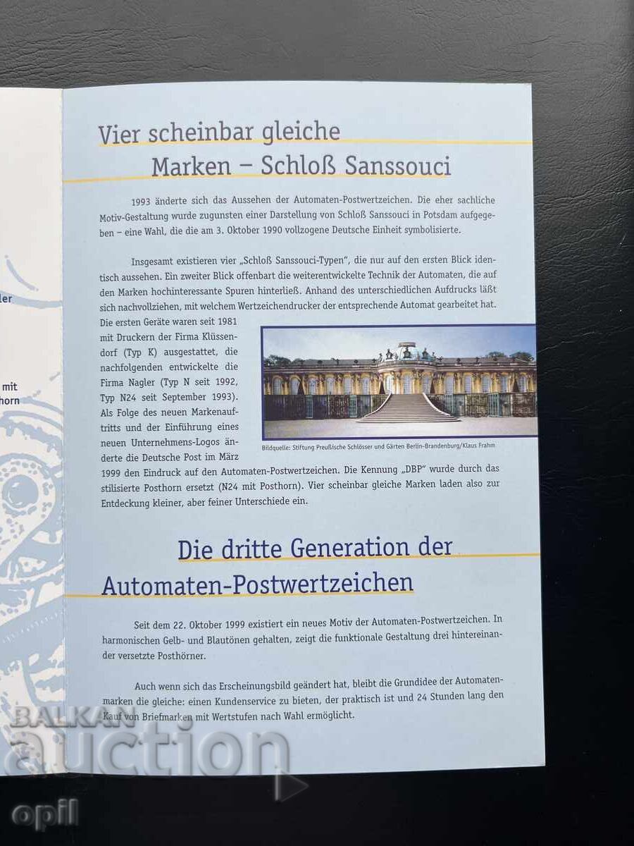 Delivery of Germany '99 Thematic Stamps Arranged in a Booklet Delivery of Germany '99 Thematic Stamps Arranged in a Booklet
