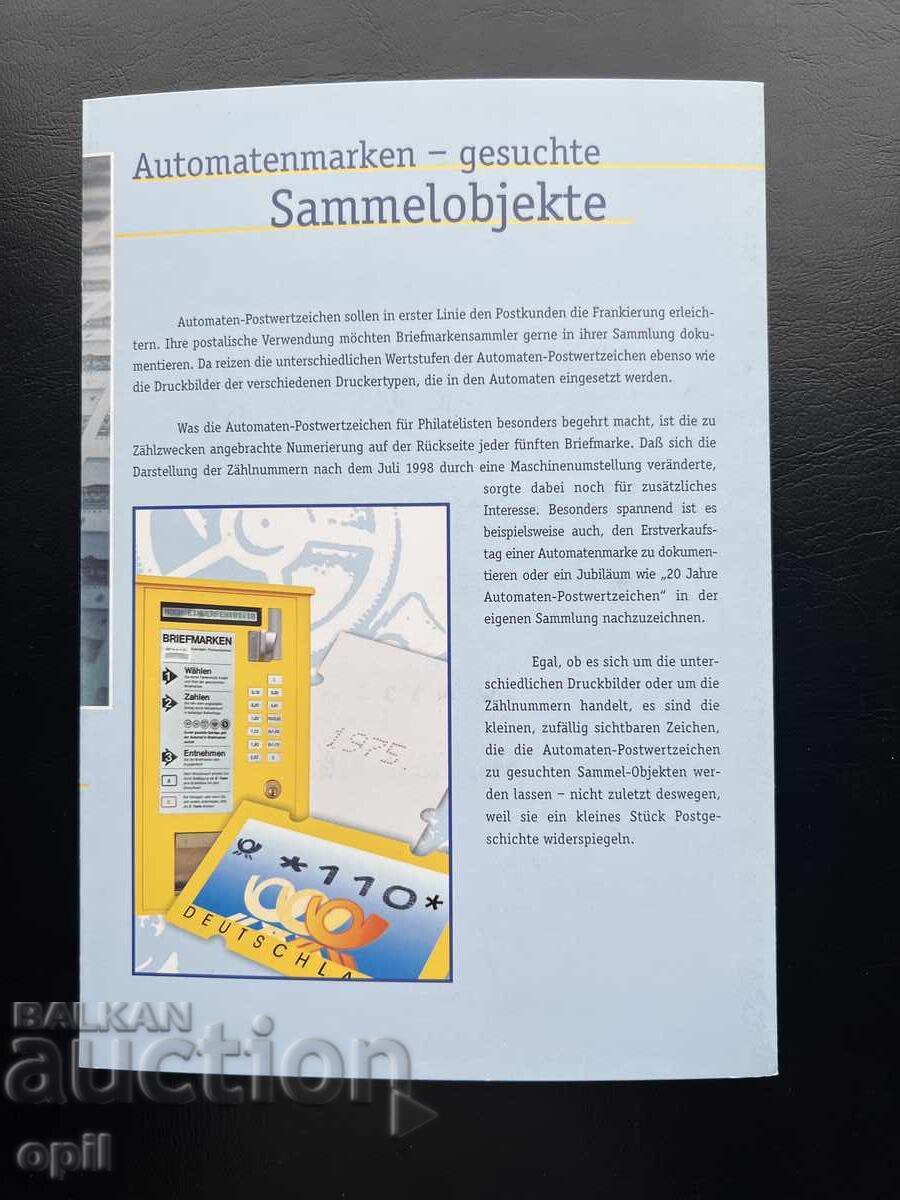 Germany '99 Thematic Stamps Arranged in a Booklet - 6 Germany '99 Thematic Stamps Arranged in a Booklet - 6