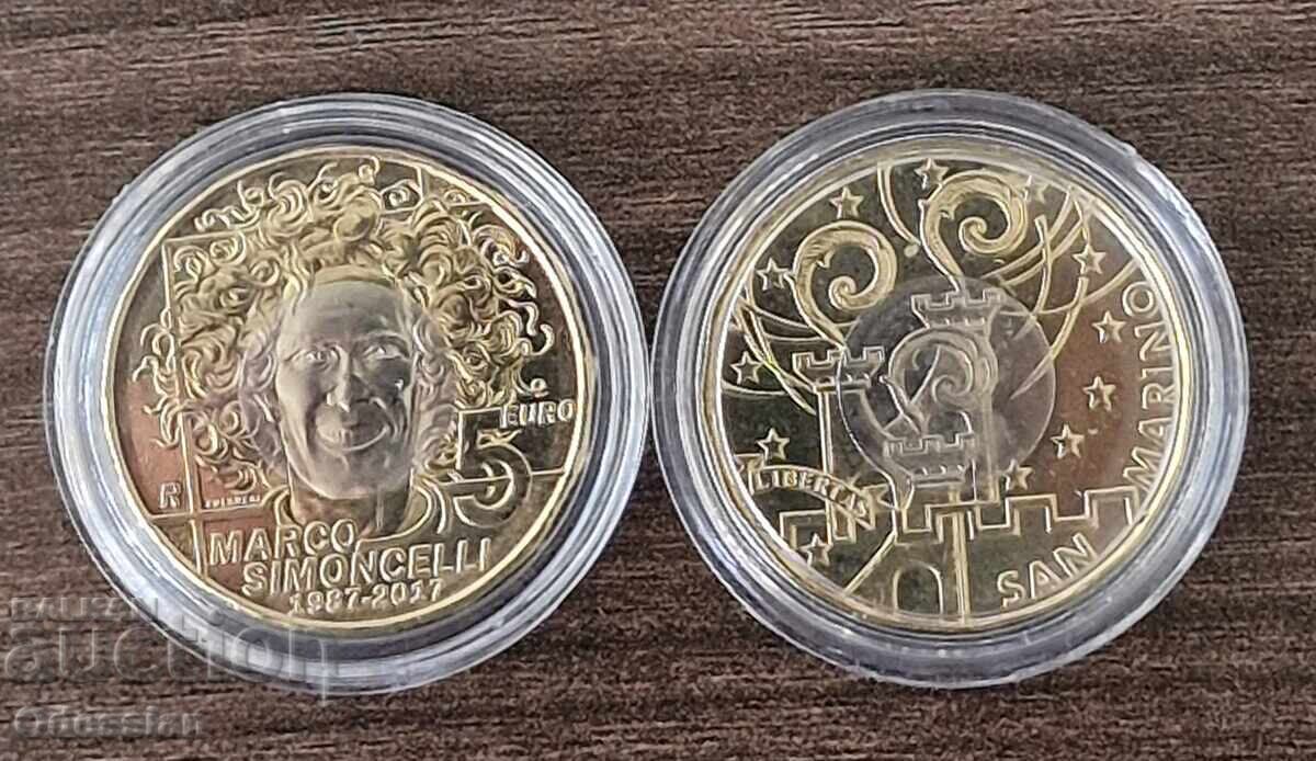 Σαν Μαρίνο • 5 ευρώ • Μάρκο Σιμοντσέλι • 2017