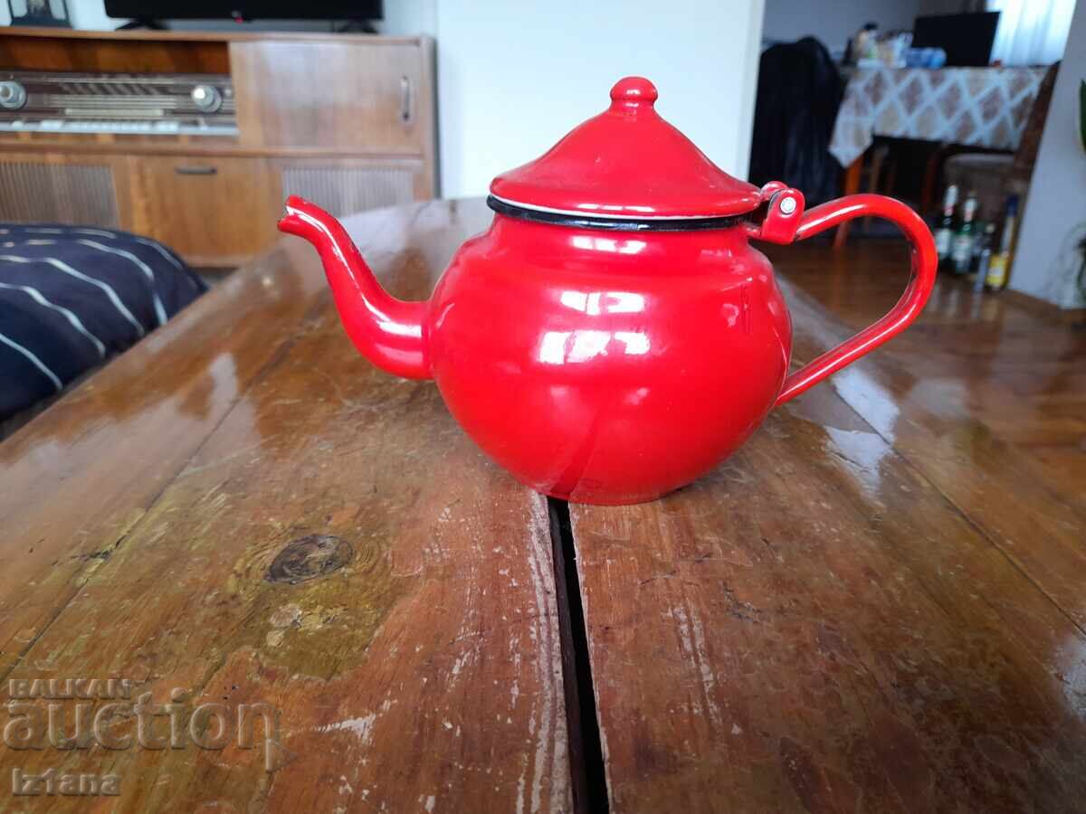 Auction  Old enamel teapot