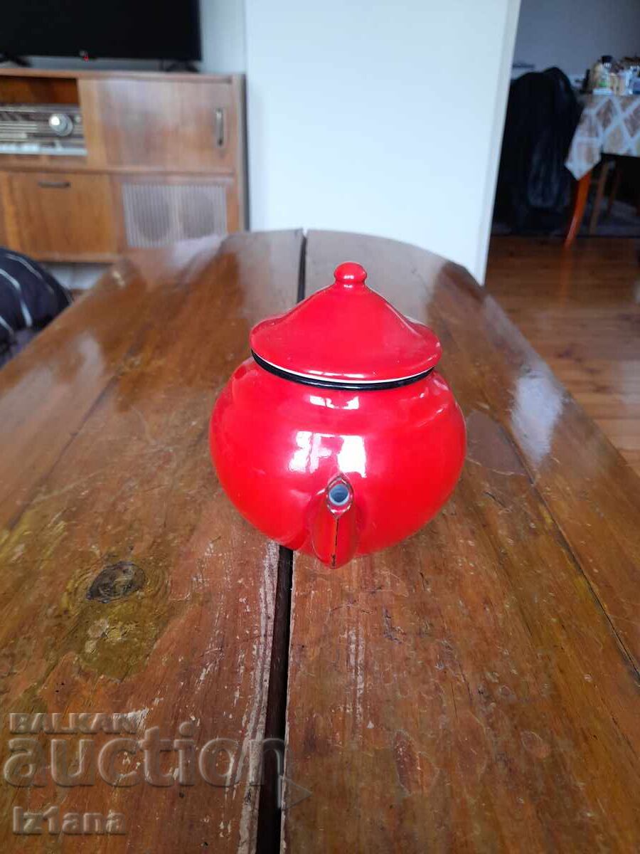 Delivery of Old enamel teapot