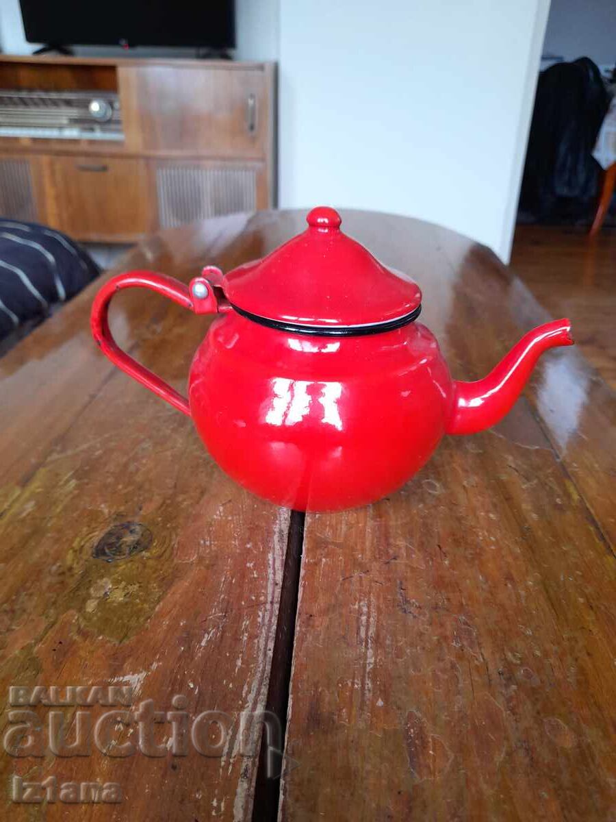 Old enamel teapot