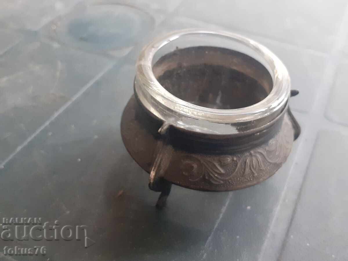 Auction Old Russian caviar server, heavily silver-plated and hallmarked Auction Old Russian caviar server, heavily silver-plated and hallmarked