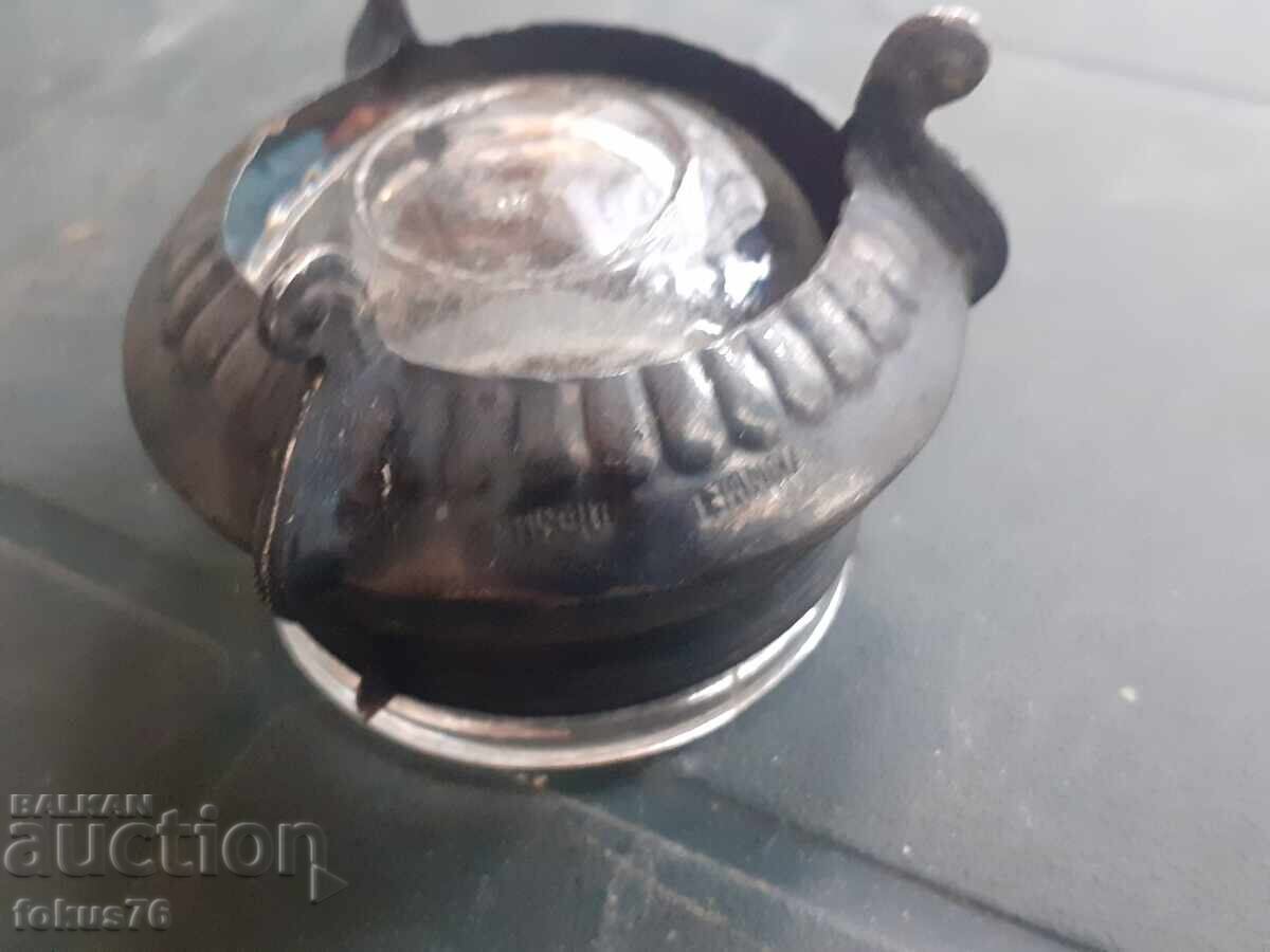 Delivery of Old Russian caviar server, heavily silver-plated and hallmarked Delivery of Old Russian caviar server, heavily silver-plated and hallmarked