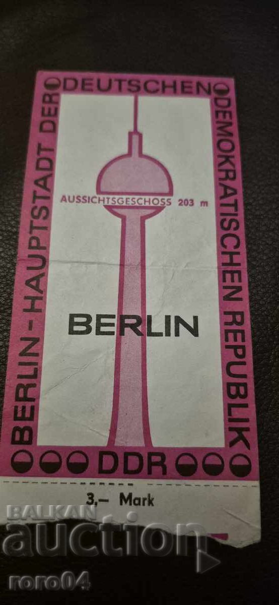 BERLIN - BILET - TURNUL DE TELEVIZIUNE - 1989 cu preț € 2.88 | 5.63 BGN