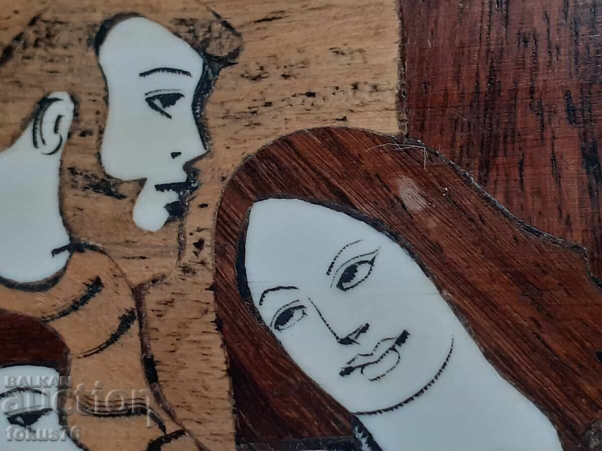 Auction  The Last Supper unique old icon, sitarzi from wood and bone