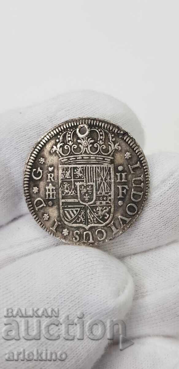 Много рядка сребърна монета 2 реала 1724 г. Испания SEGOVIA с цена 140.00 лв. | € 71.58 Много рядка сребърна монета 2 реала 1724 г. Испания SEGOVIA с цена 140.00 лв. | € 71.58