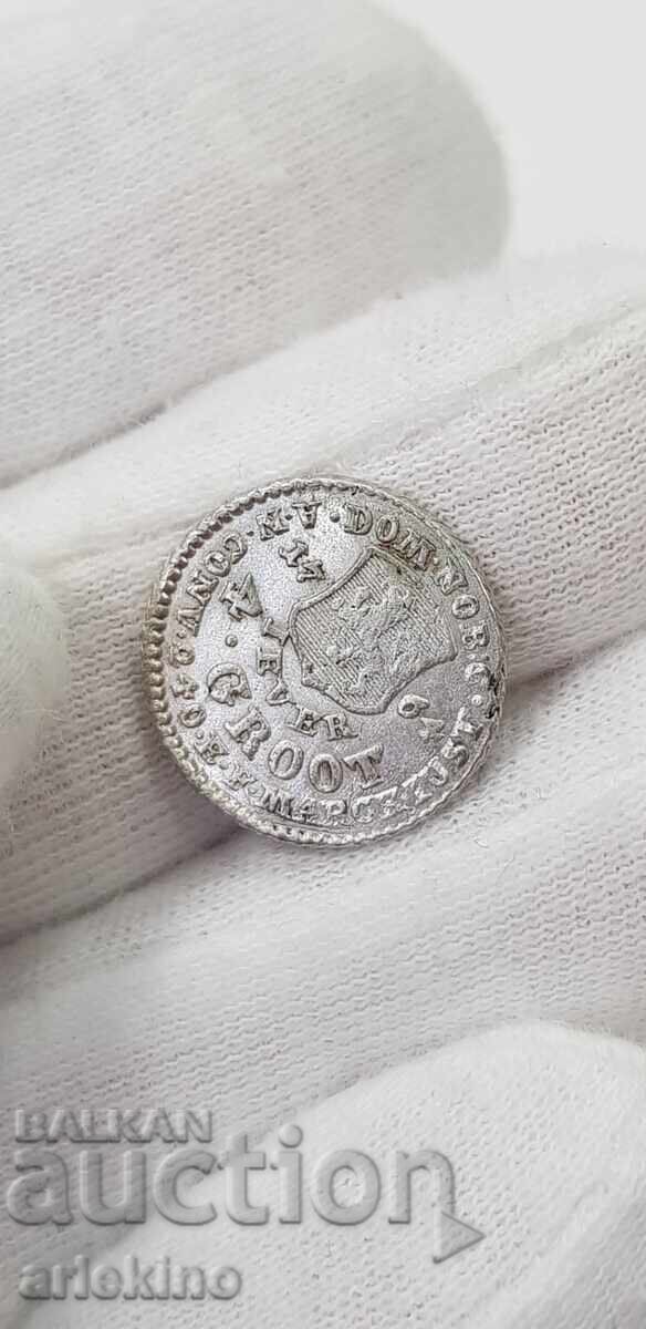 Monedă rară de argint 4 GROOT 1764 Germania 2,43 g - 6 Monedă rară de argint 4 GROOT 1764 Germania 2,43 g - 6