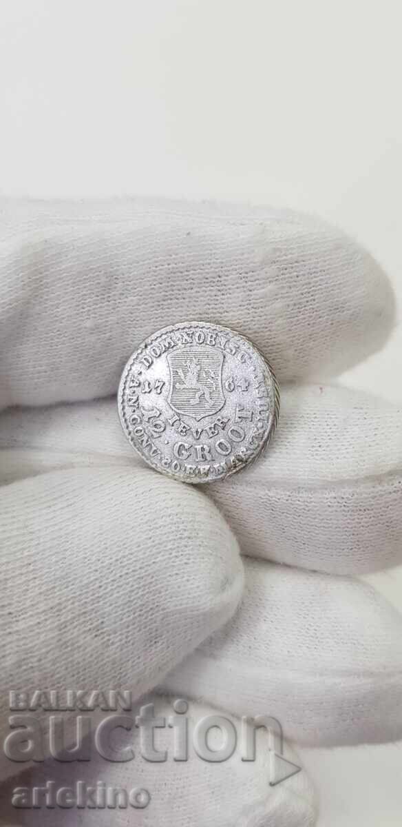 Licitație Monedă rară de argint 12 GROOT 1764 Germania 4,10 gr