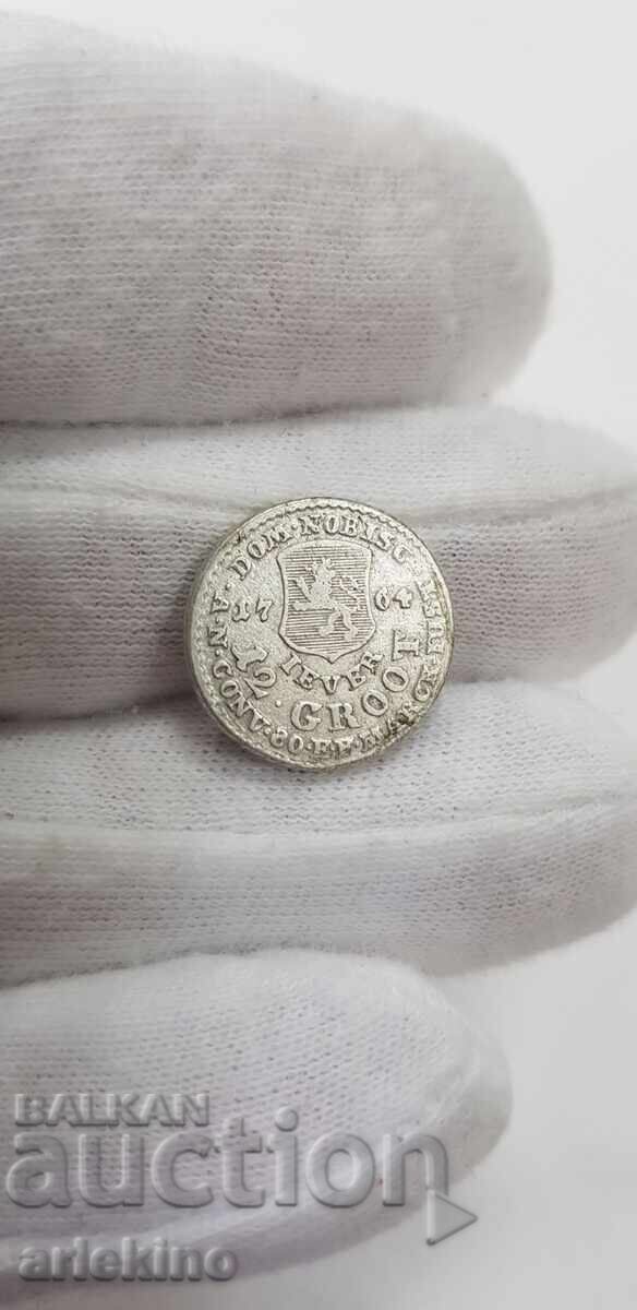 Livrarea Monedă rară de argint 12 GROOT 1764 Germania 4,10 gr