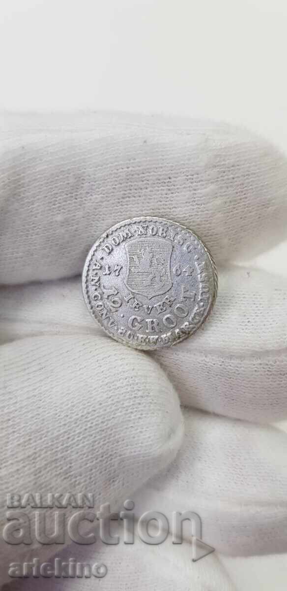 Rare silver coin 12 GROOT 1764 Germany 4.10 g Rare silver coin 12 GROOT 1764 Germany 4.10 g