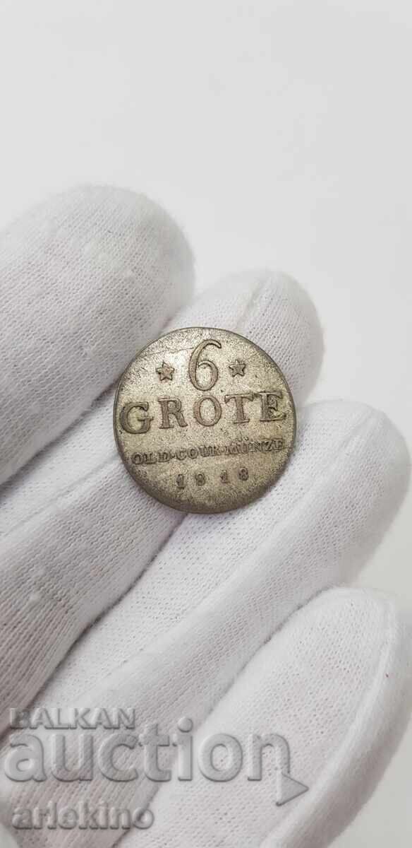 Auction Collectible coin 6 GROTE 1818 Germany Oldenburg Auction Collectible coin 6 GROTE 1818 Germany Oldenburg