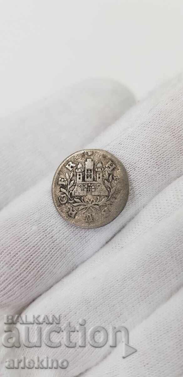 Σπάνιο ασημένιο νόμισμα 11 σελίνια 1763 Γερμανία Αμβούργο - 5