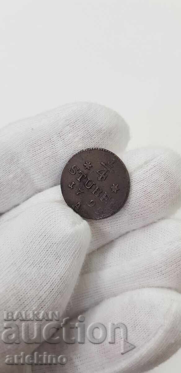 Delivery of Collectible Copper Coin 1/4 1799 A Germany Delivery of Collectible Copper Coin 1/4 1799 A Germany