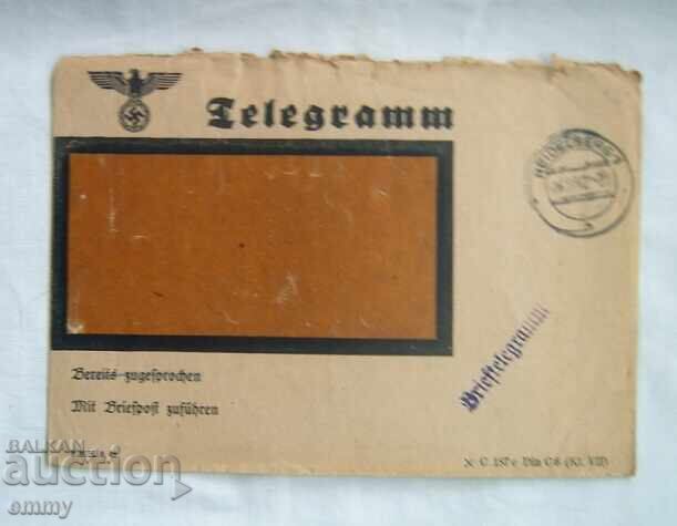 Envelope from a telegram, Germany, 1942 Envelope from a telegram, Germany, 1942