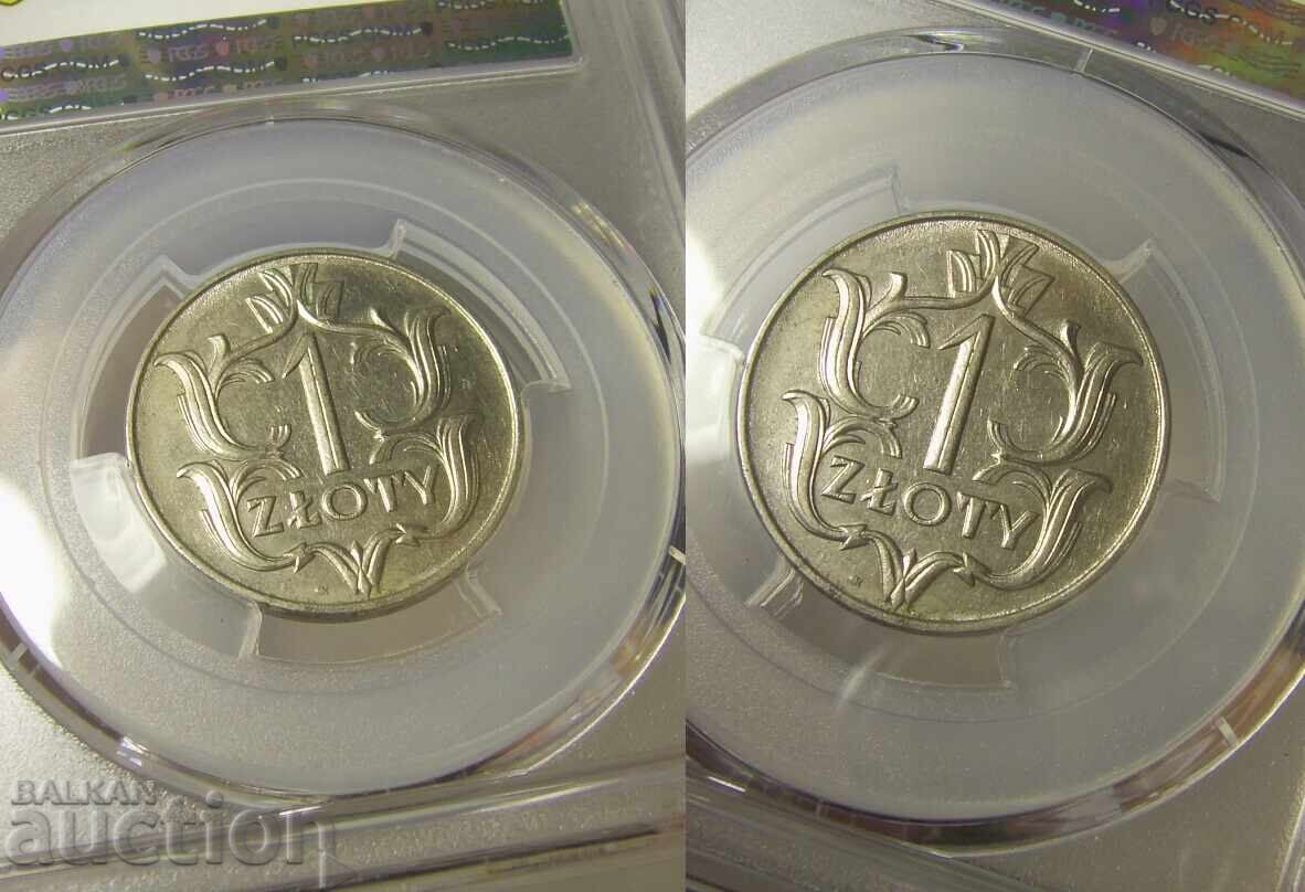 Delivery of Poland 1 Zloty 1929 AU58 PCGS Excellent