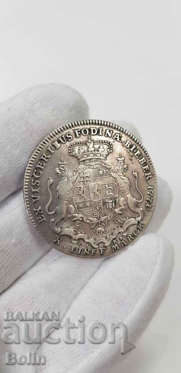 Рядка сребърна монета Талер 1771 Германия - 5