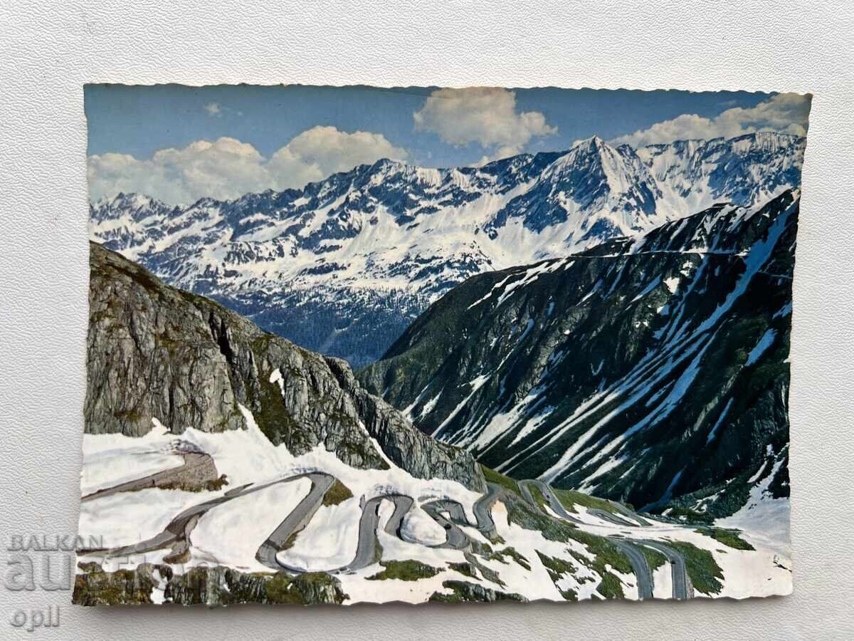 Carte poștală veche - Elveția - Tremola primăvara