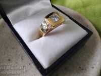 Inel de aur, Topaz și Diamante aur 333