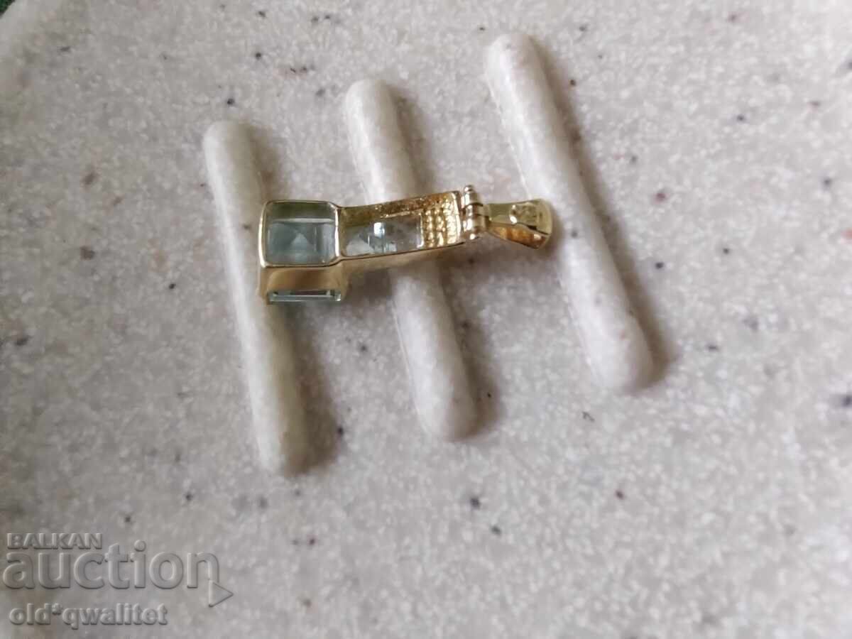 Pendant with Natural Topaz, 585 Gold - 6 Pendant with Natural Topaz, 585 Gold - 6