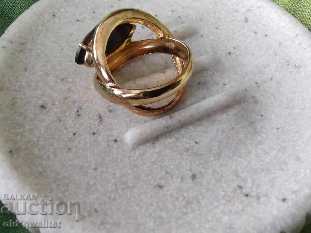 Auction LUXURIOUS SILVER RING with Tiger's Eye, FANTASTIC Auction LUXURIOUS SILVER RING with Tiger's Eye, FANTASTIC