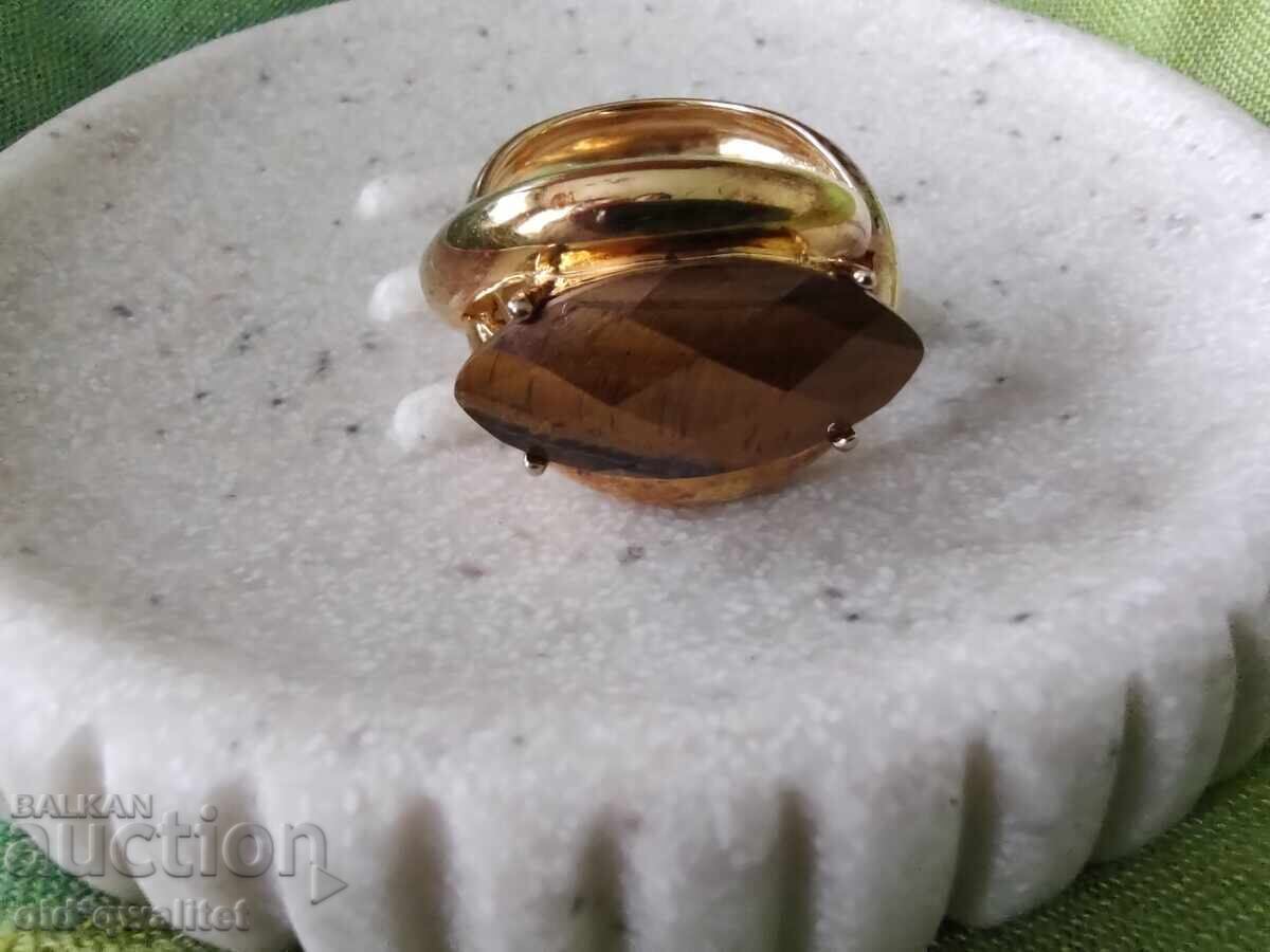 LUXURIOUS SILVER RING with Tiger's Eye, FANTASTIC - 6 LUXURIOUS SILVER RING with Tiger's Eye, FANTASTIC - 6
