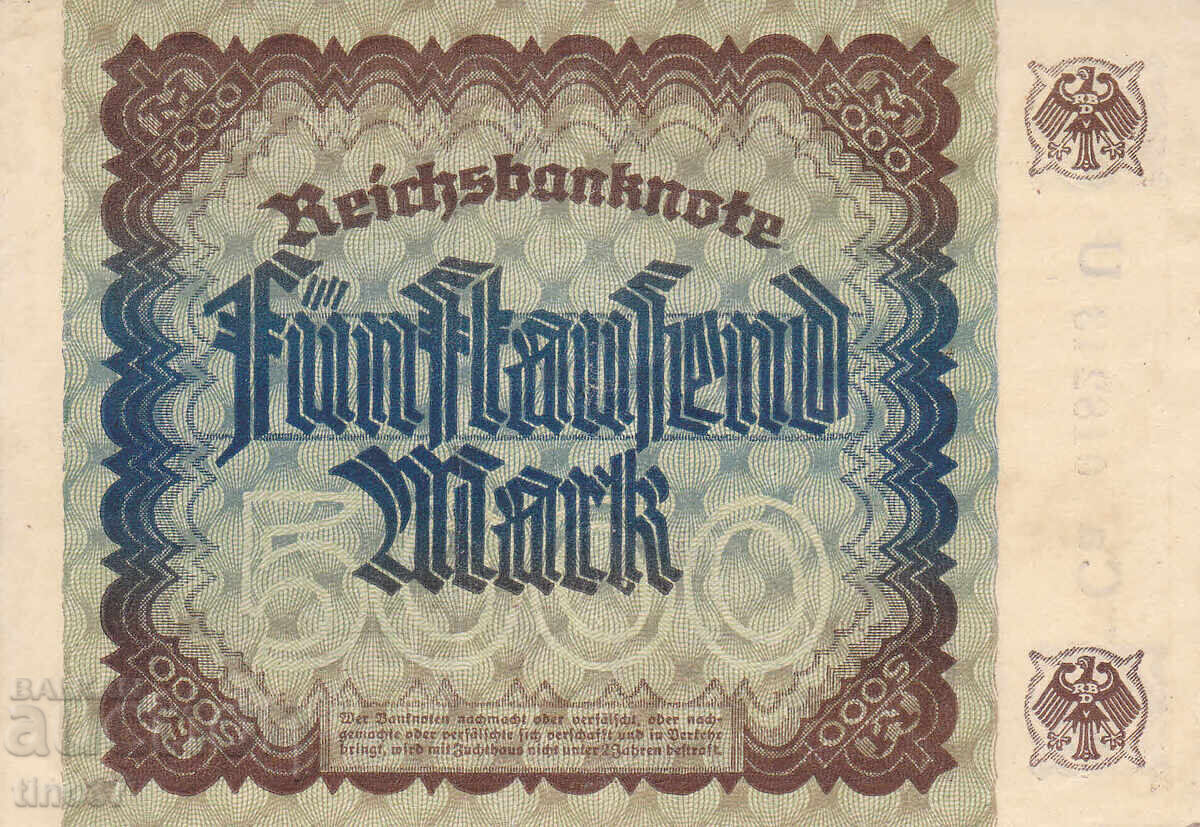 Auction tino37 - GERMANY - 5000 MARKS - 1922 - VF+ Auction tino37 - GERMANY - 5000 MARKS - 1922 - VF+