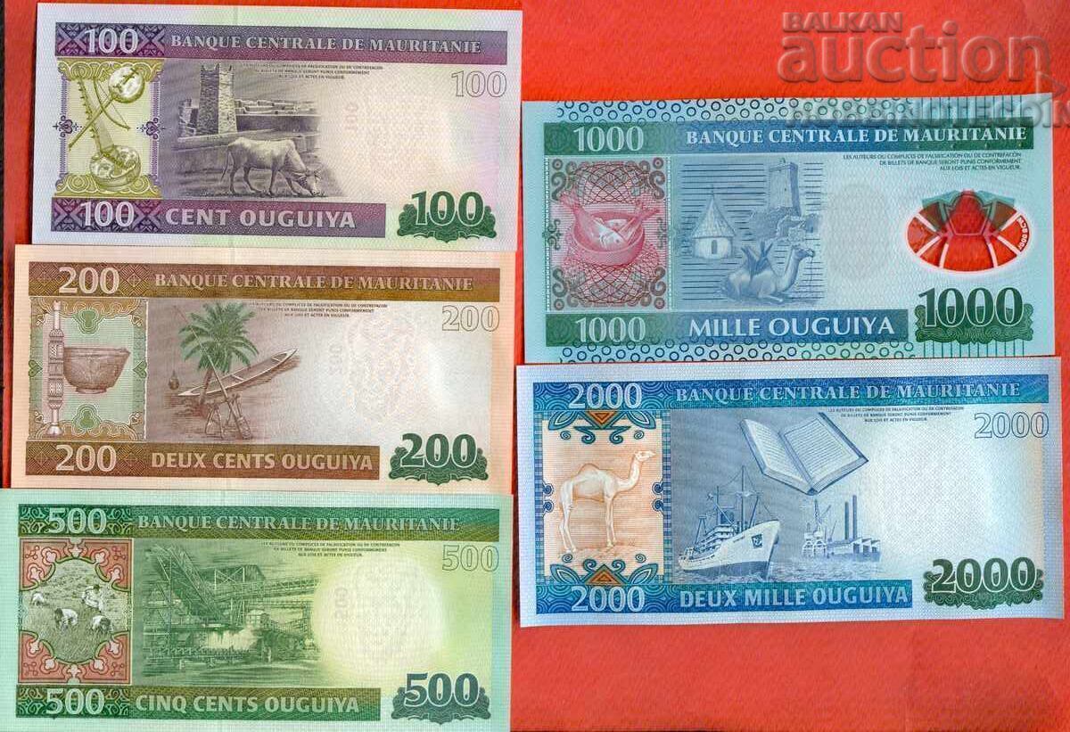 MAURITANIA MAURITANIA 100 200 500 1000 2000 SET NEW UNC with price 35.18 BGN | € 17.99 MAURITANIA MAURITANIA 100 200 500 1000 2000 SET NEW UNC with price 35.18 BGN | € 17.99