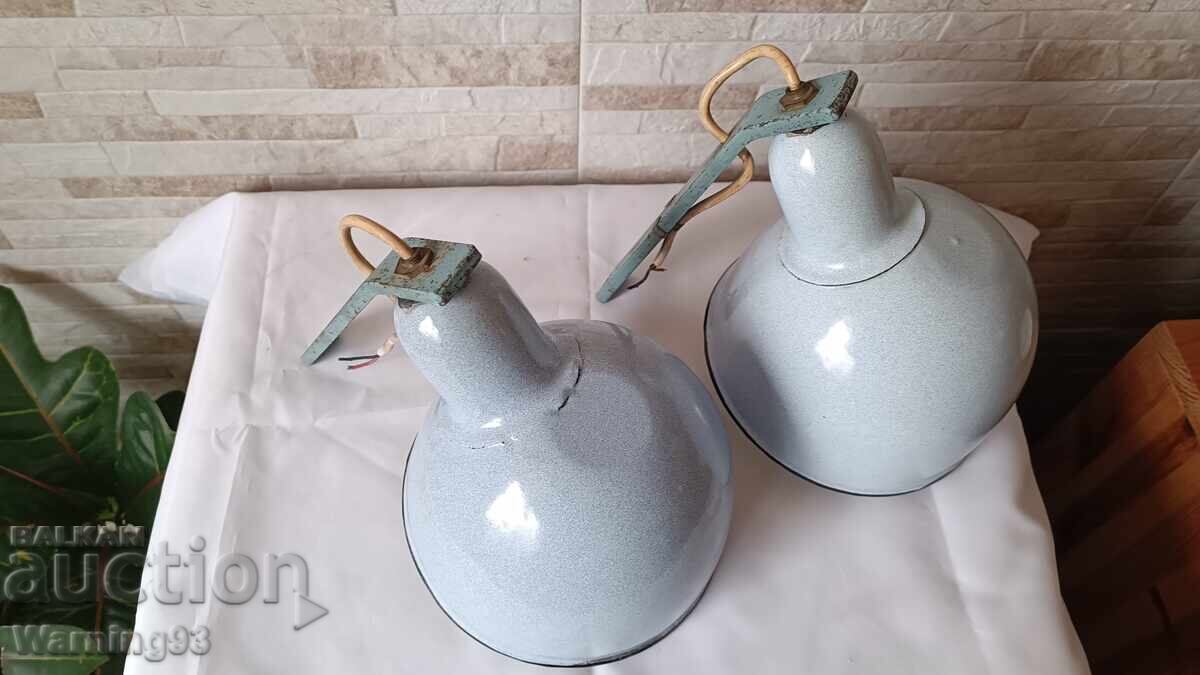Old Enamel Lamps for Wall or Ceiling - No. 9 - Antique - 7 Old Enamel Lamps for Wall or Ceiling - No. 9 - Antique - 7