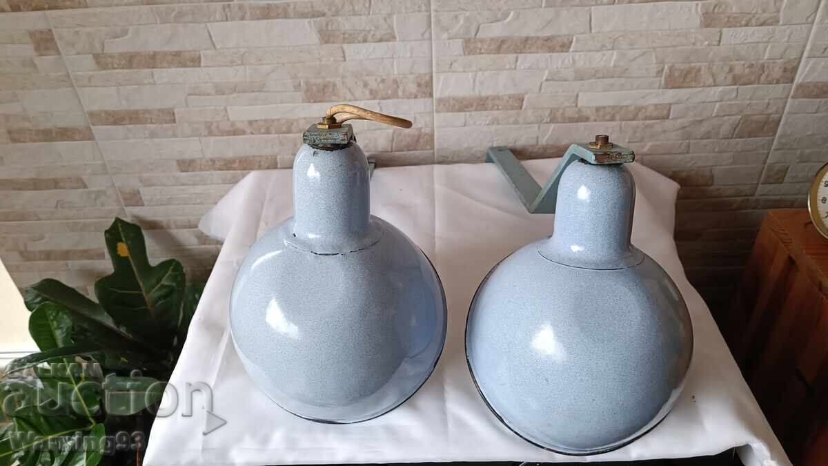 Old enamel lamps for wall or ceiling - №9.1 - Antique - 6