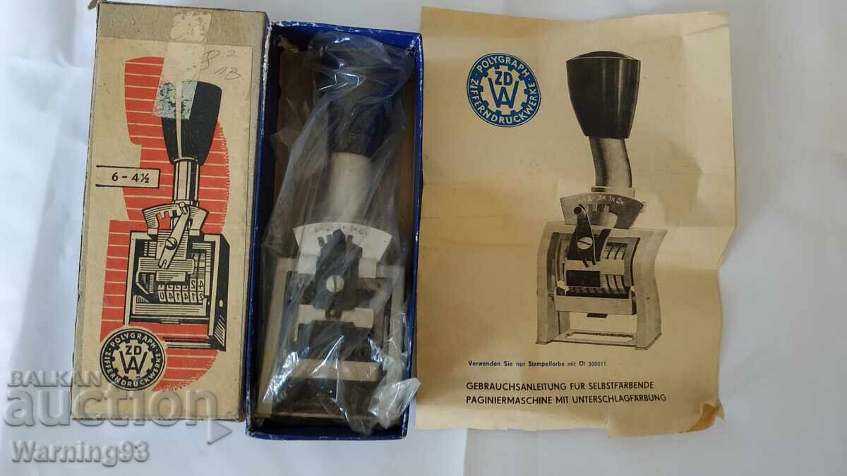 Old German numerator - Polygraph Zifferndruckwerke - 1960 " - 7 Old German numerator - Polygraph Zifferndruckwerke - 1960 " - 7